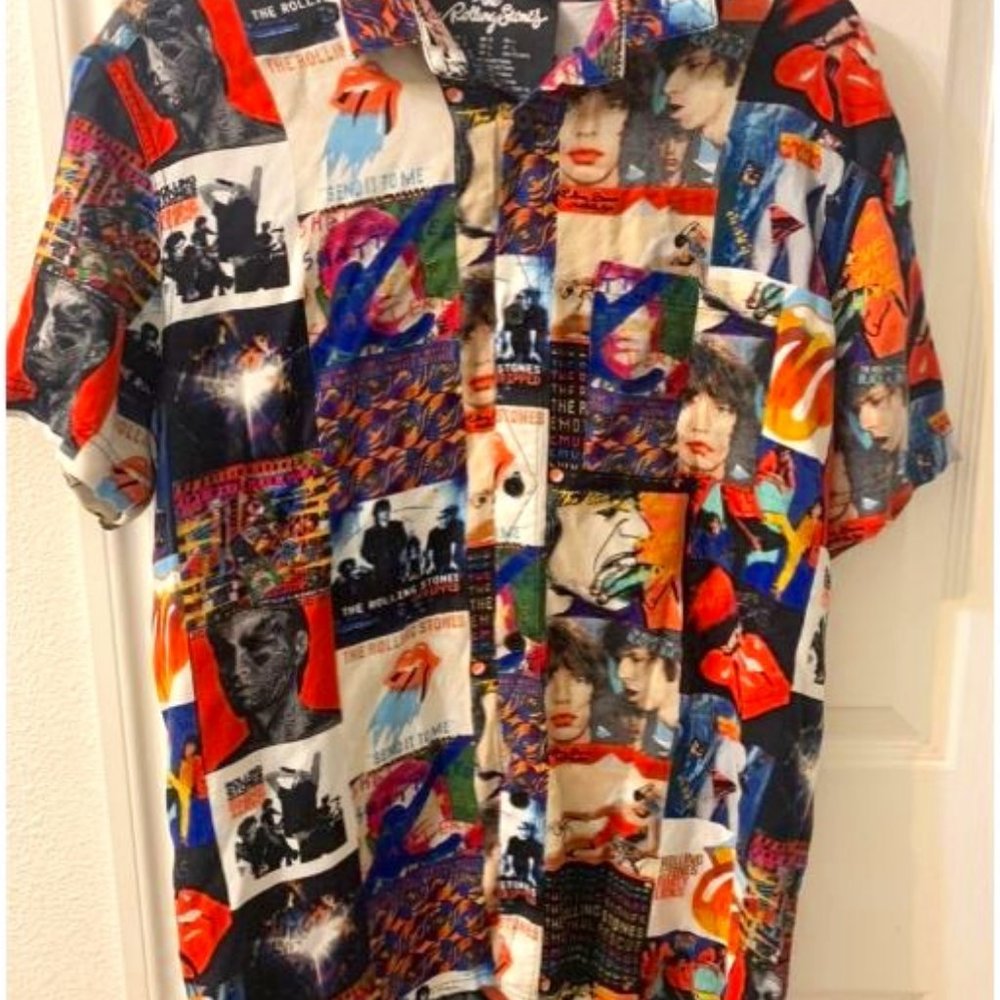 Authentic Rolling Stones Albums Hawaiian Shirt Large | Official